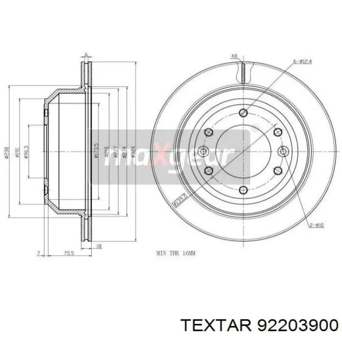 Compre 92203900 Textar Disco do freio traseiro