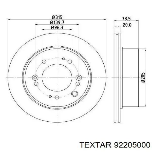 Compre 92205000 Textar Disco do freio traseiro