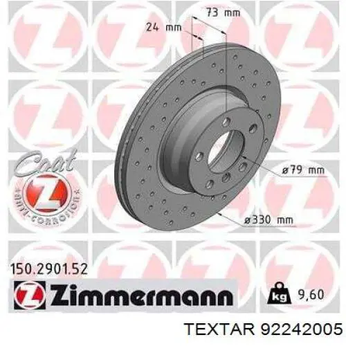 Compre 92242005 Textar Disco do freio dianteiro