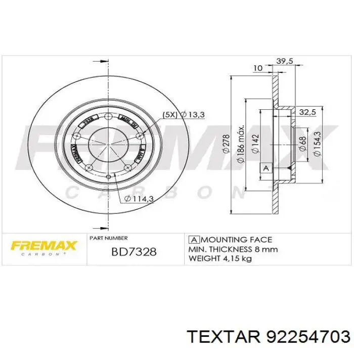 Compre 92254703 Textar Disco do freio traseiro