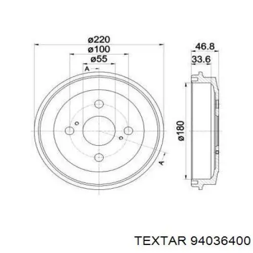 Compre 94036400 Textar Tambor do freio traseiro