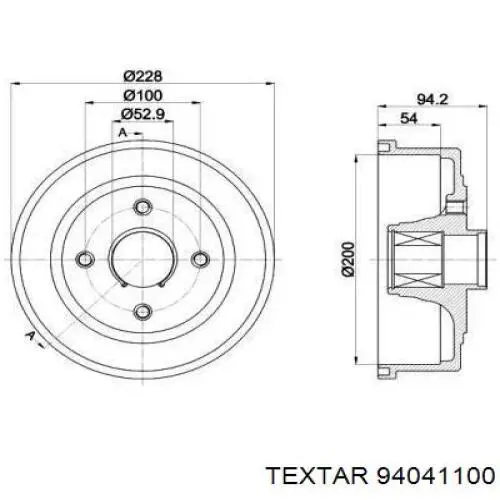 94041100 Textar Tambor do freio traseiro