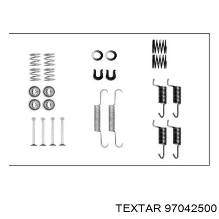 97042500 Textar Kit de montagem das sapatas traseiras de tambor
