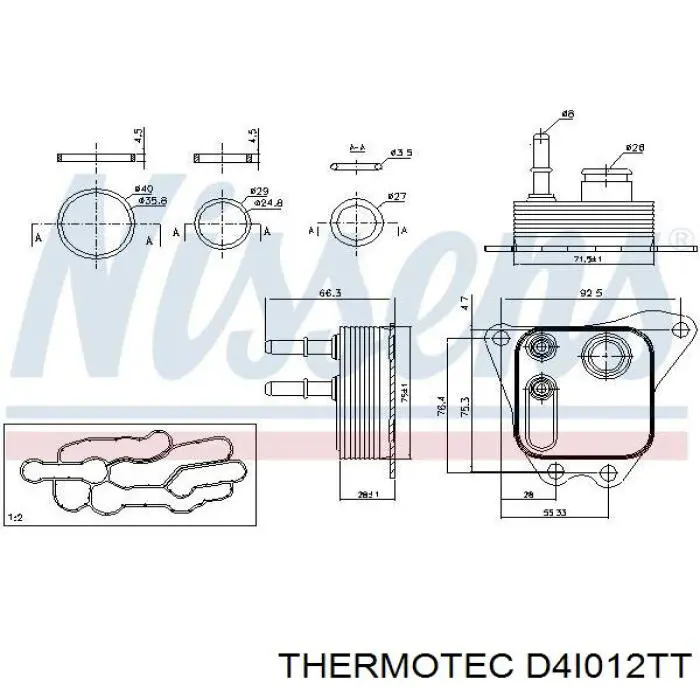 Caixa do filtro de óleo Thermotec D4I012TT preço, a partir de 93,11 USD