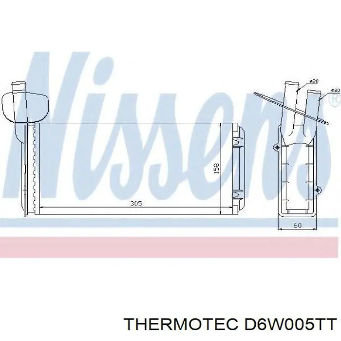 Compre D6W005TT Thermotec Radiador de forno (de aquecedor)