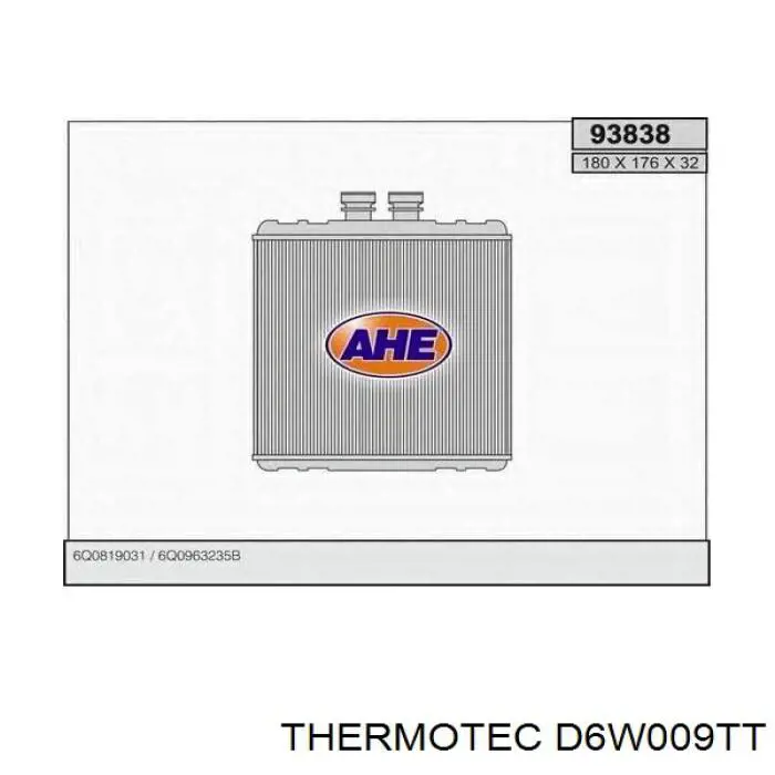 Compre D6W009TT Thermotec Radiador de forno (de aquecedor)