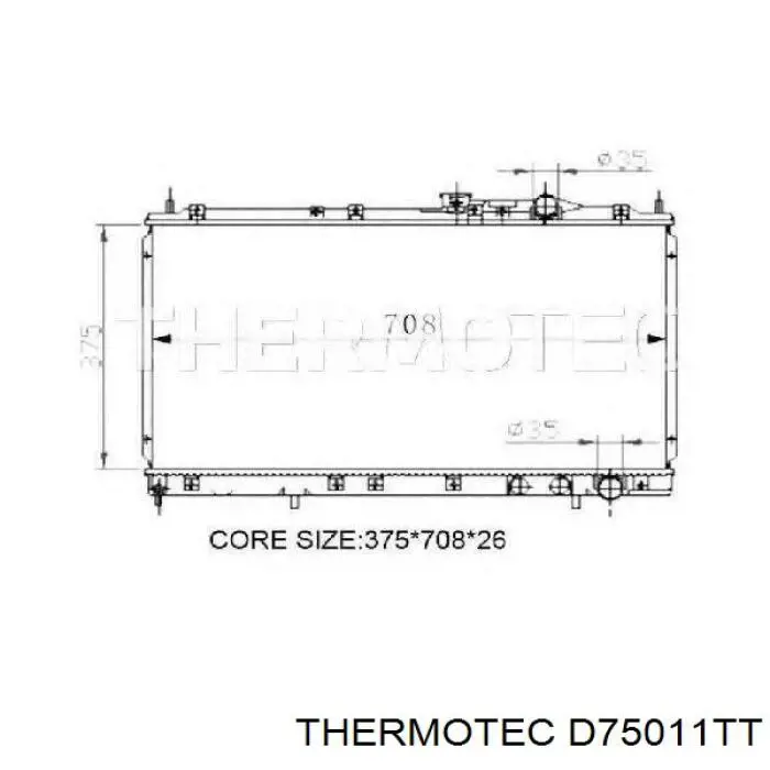 Radiador de esfriamento de motor Thermotec D75011TT preço, a partir de 78,45 USD
