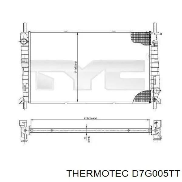 Compre D7G005TT Thermotec Radiador de esfriamento de motor