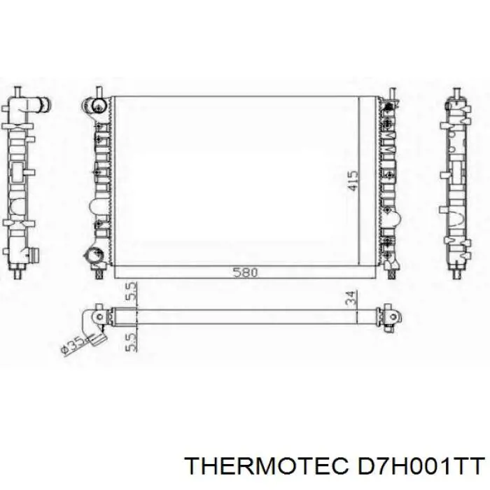 Radiador de esfriamento de motor 68803 Nissens