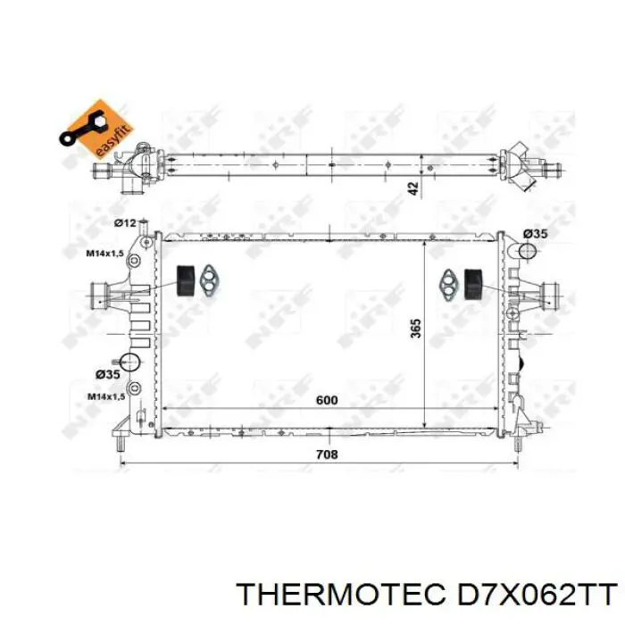 Compre D7X062TT Thermotec Radiador de esfriamento de motor