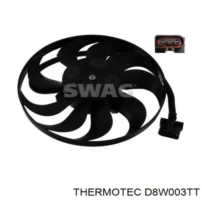 Compre D8W003TT Thermotec Ventilador elétrico de esfriamento montado (motor + roda de aletas)