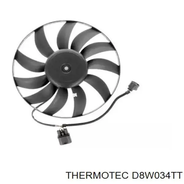 D8W034TT Thermotec Ventilador elétrico de esfriamento montado (motor + roda de aletas) esquerdo