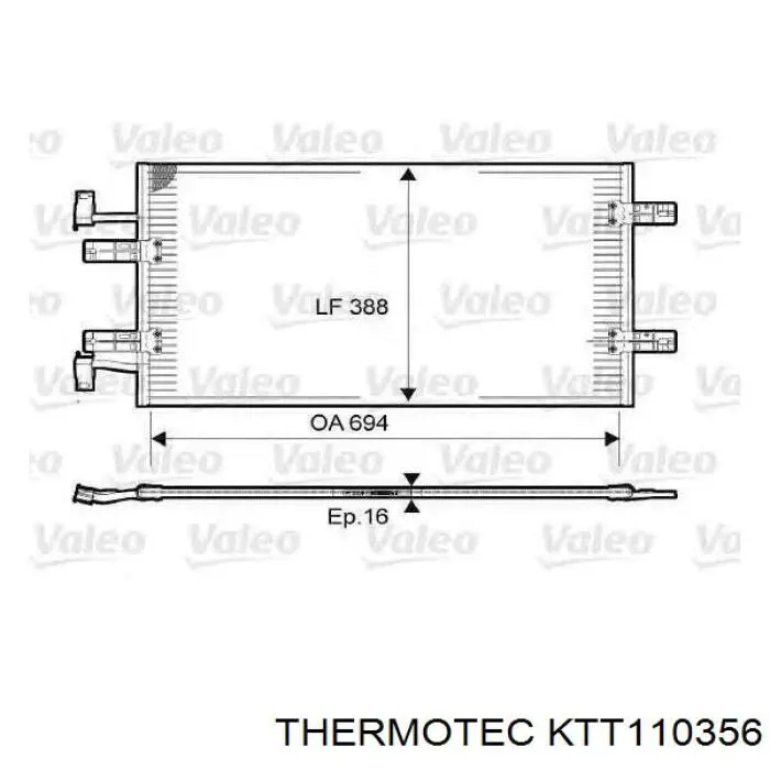 Radiador de aparelho de ar condicionado Thermotec KTT110356 preço, a partir de 108,82 USD