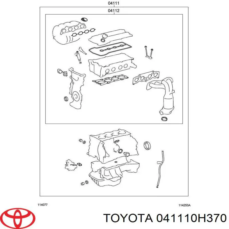 Compre 0411128050 Toyota Kit de vedantes de motor completo