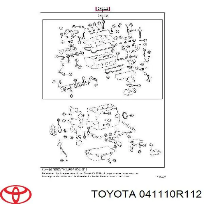 Kit de vedantes de motor completo Toyota 041110R032 preço, a partir de 227,28 USD