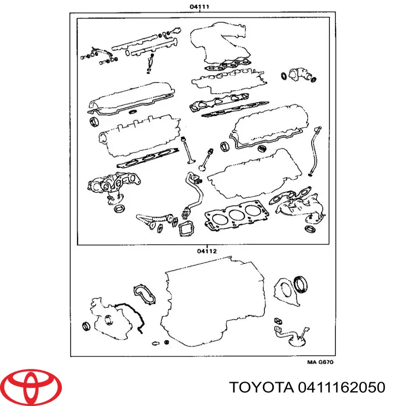 Kit de vedantes de motor completo Toyota 0411162050 preço, a partir de 264,41 USD