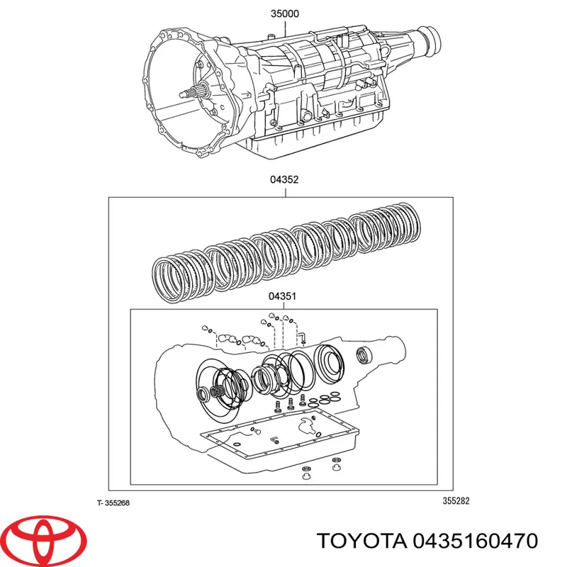 Kit de reparação da Caixa Automática de Mudança Toyota 0435160470 preço, a partir de 422,60 USD