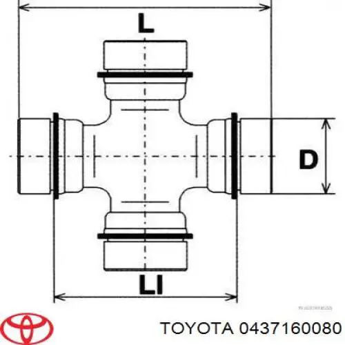 Junta universal até o eixo dianteiro Toyota Hiace III H10