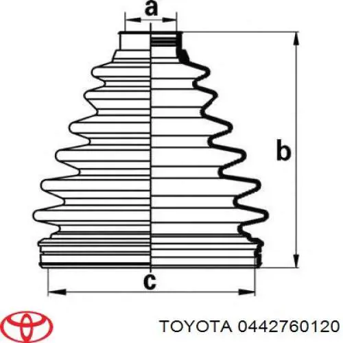 0442760120 Toyota Bota de proteção externa de junta homocinética do semieixo dianteiro