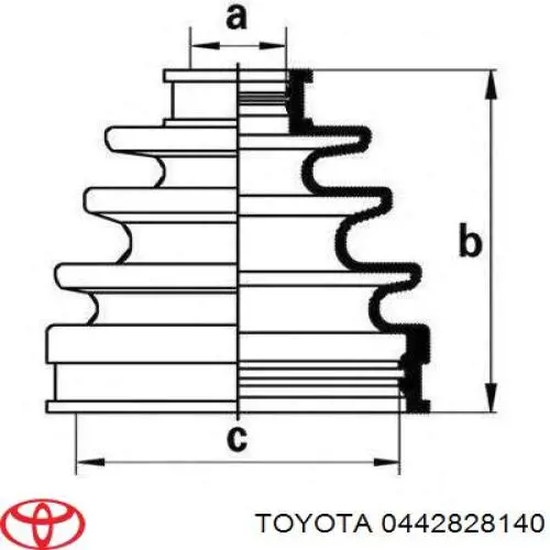 0442828140 Toyota Bota de proteção externa de junta homocinética do semieixo dianteiro