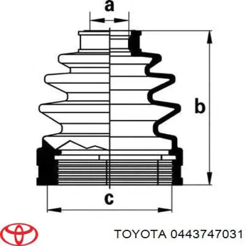 Compre 0443747031 Toyota Bota de proteção interna de junta homocinética do semieixo dianteiro