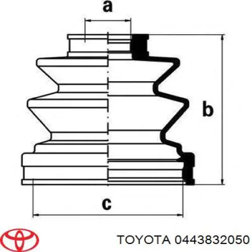 Compre 443832050 Toyota Bota de proteção externa de junta homocinética do semieixo dianteiro