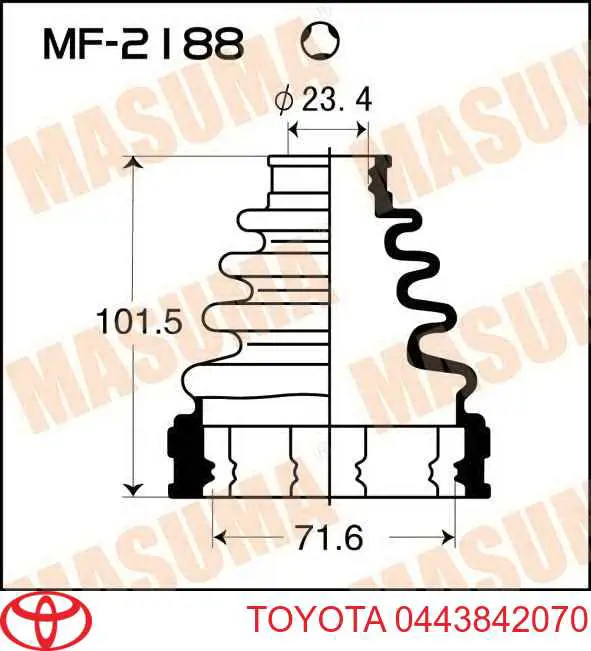 Compre 0443842070 Toyota Bota de proteção interna de junta homocinética do semieixo dianteiro