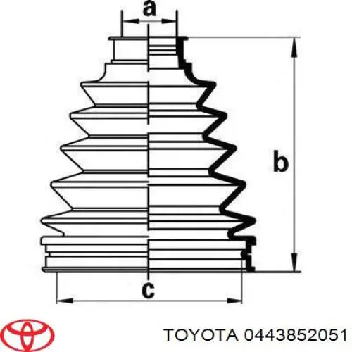 Bota de proteção externa de junta homocinética do semieixo dianteiro Toyota 0443852051 preço, a partir de 11,94 USD