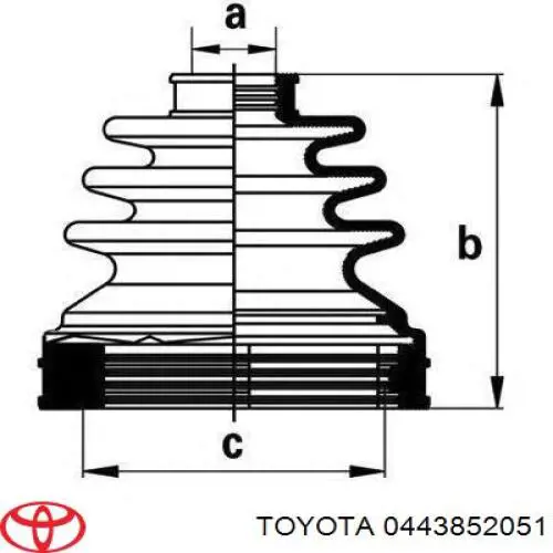 Compre 0443852051 Toyota Bota de proteção externa de junta homocinética do semieixo dianteiro