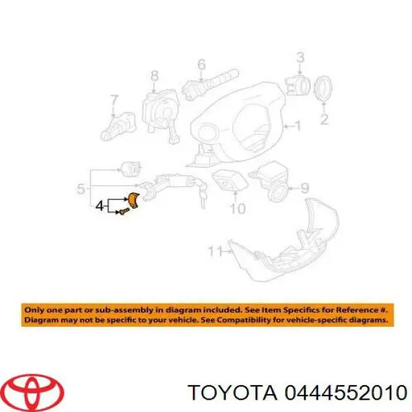  Kit de reparação da cremalheira da direção (do mecanismo), (kit de vedantes) Toyota Yaris hatchback (P10) (1999 - 2005) 