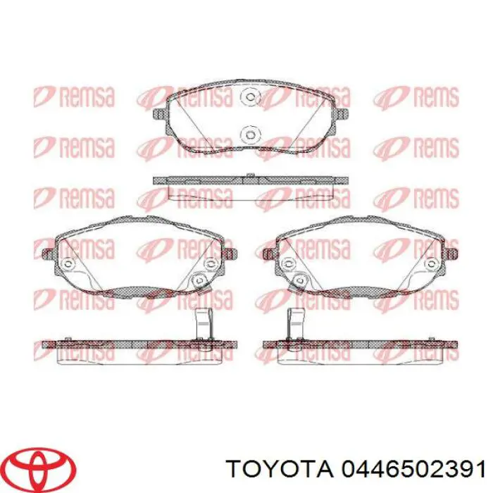 0446502391 Toyota Sapatas do freio dianteiras de disco