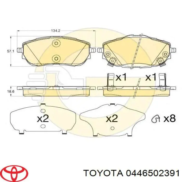 Compre 0446502391 Toyota Sapatas do freio dianteiras de disco