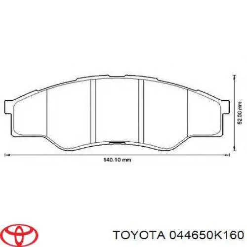 Sapatas do freio dianteiras de disco Toyota 044650K160