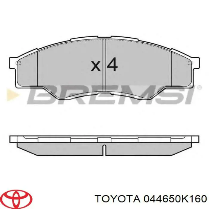 Sapatas do freio dianteiras de disco 044650K160 Toyota