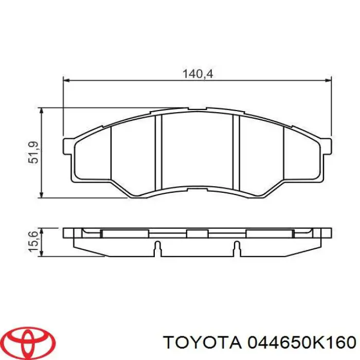 Sapatas do freio dianteiras de disco Toyota 044650K160 preço, a partir de 30,54 USD