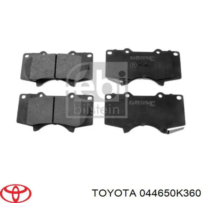 044650K360 Toyota Sapatas do freio dianteiras de disco