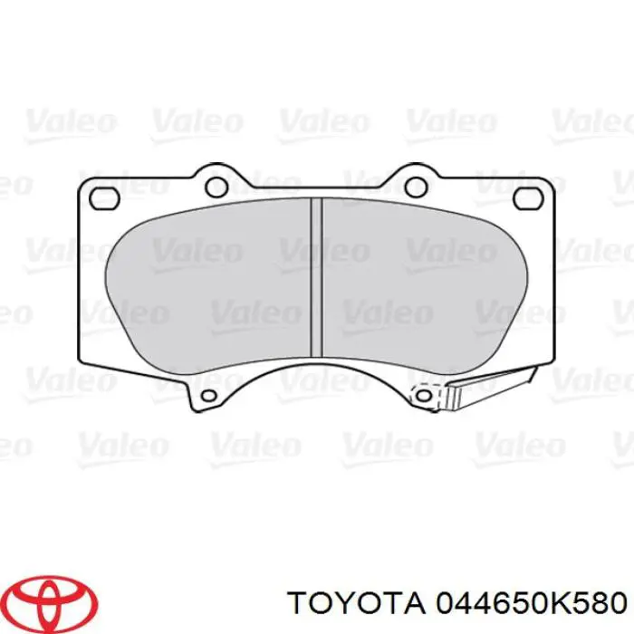 044650K580 Toyota Sapatas do freio dianteiras de disco