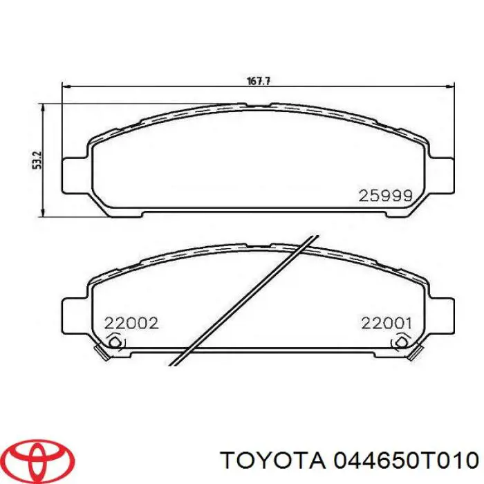 Sapatas do freio dianteiras de disco Toyota 044650T010 preço, a partir de 75,49 USD