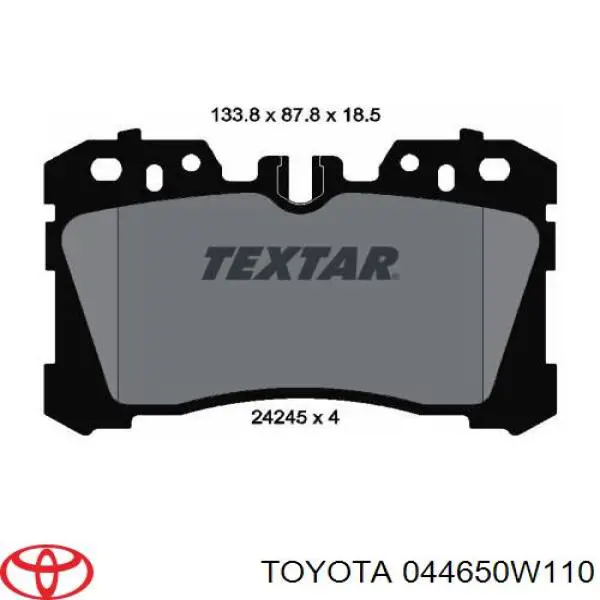 044650W110 Toyota Sapatas do freio dianteiras de disco
