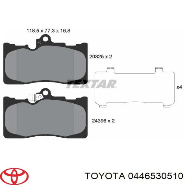 Compre 0446530510 Toyota Sapatas do freio dianteiras de disco