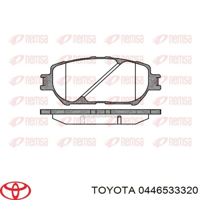 Sapatas do freio dianteiras de disco Toyota 0446533320 preço, a partir de 61,16 USD