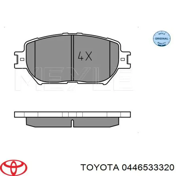 Compre 0446533320 Toyota Sapatas do freio dianteiras de disco