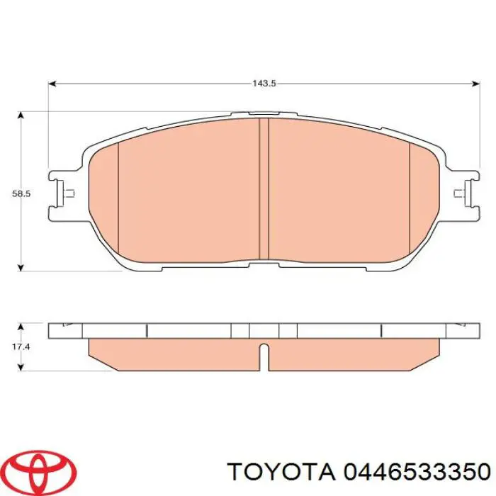 Compre 0446533350 Toyota Sapatas do freio dianteiras de disco