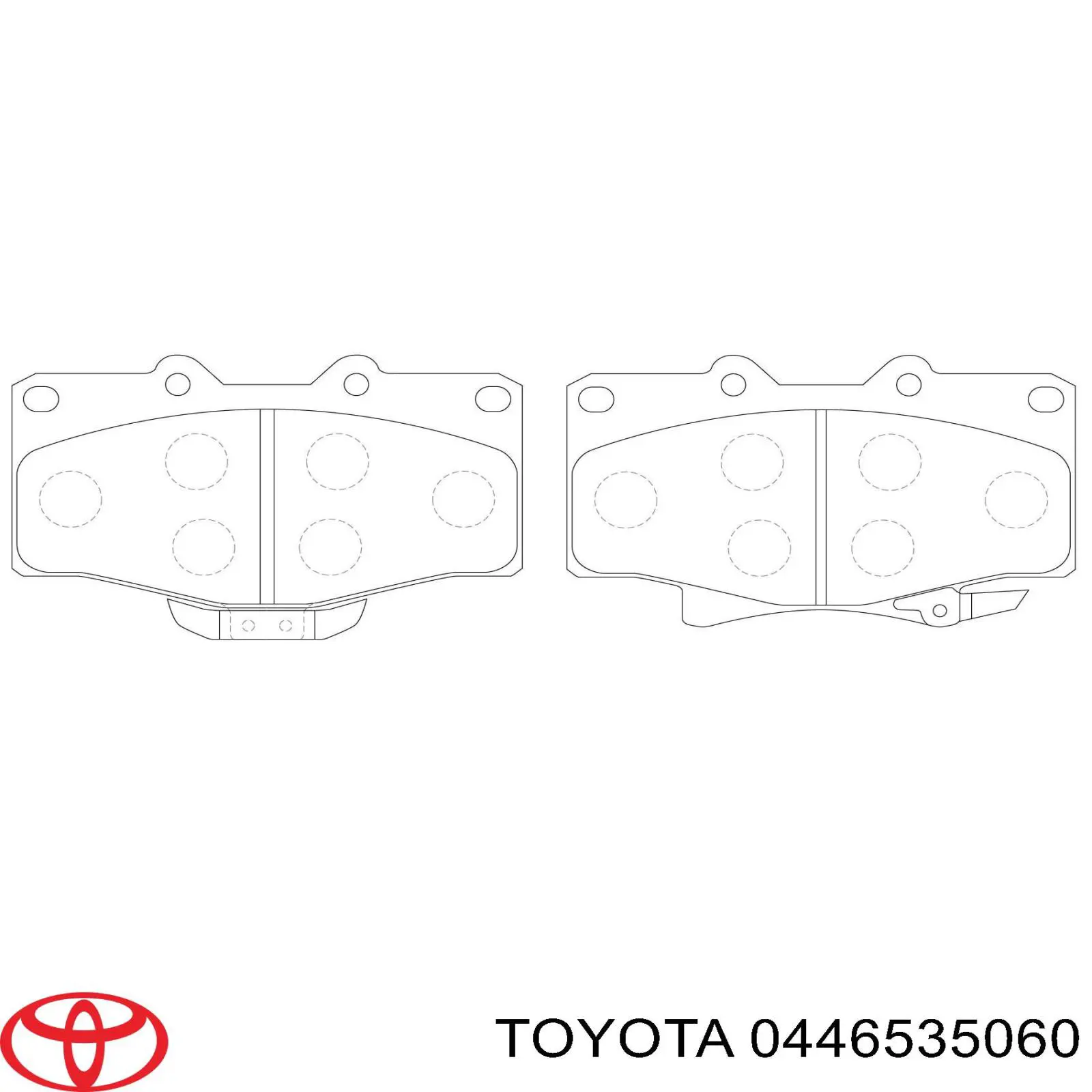 Sapatas do freio dianteiras de disco 0446535060 Toyota