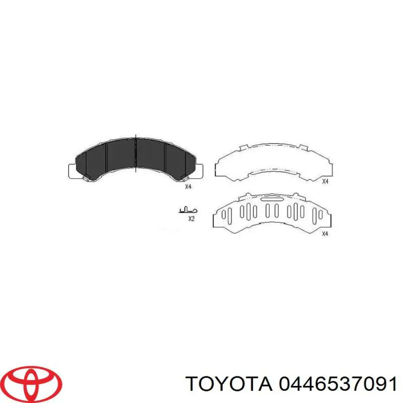 Sapatas do freio traseiras de disco 0446537091 Toyota