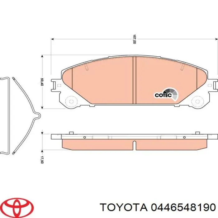 Compre 0446548190 Toyota Sapatas do freio dianteiras de disco