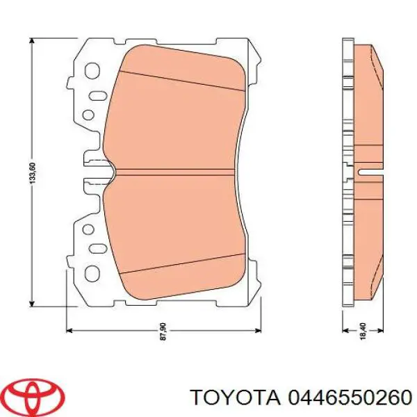 Sapatas do freio dianteiras de disco Toyota 0446550260 preço, a partir de 80,08 USD