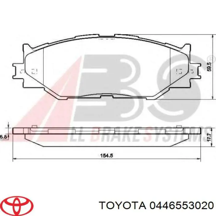 Sapatas do freio dianteiras de disco Toyota 0446553020 preço, a partir de 46,31 USD