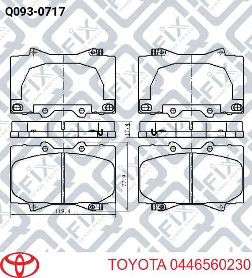 Compre 0446560230 Toyota Sapatas do freio dianteiras de disco