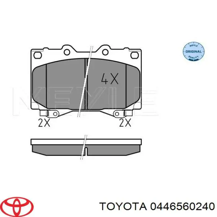 Sapatas do freio dianteiras de disco Toyota 0446560240 preço, a partir de 38,66 USD